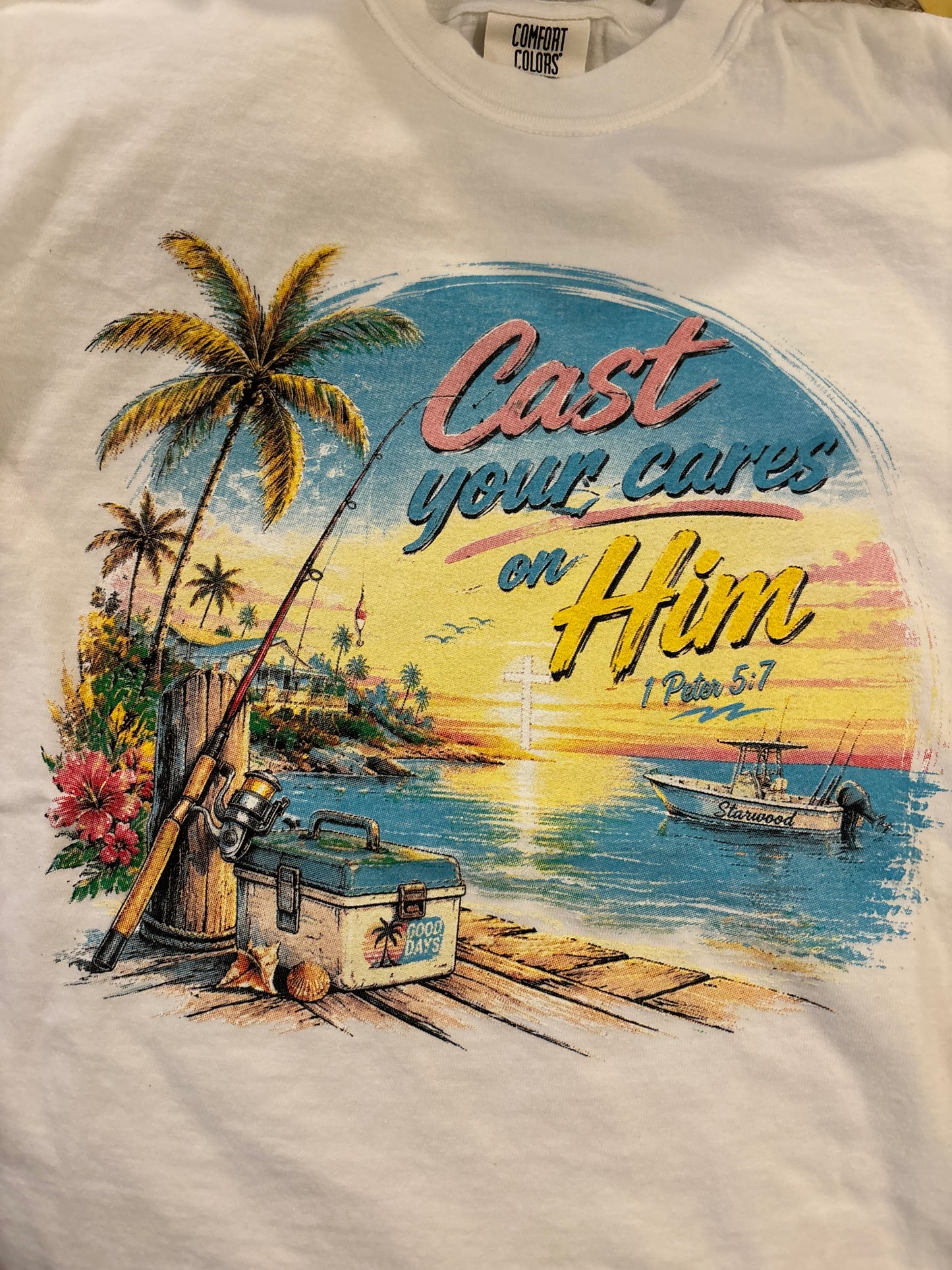 Cast your cares on Him Tee - 1 Peter 5:7