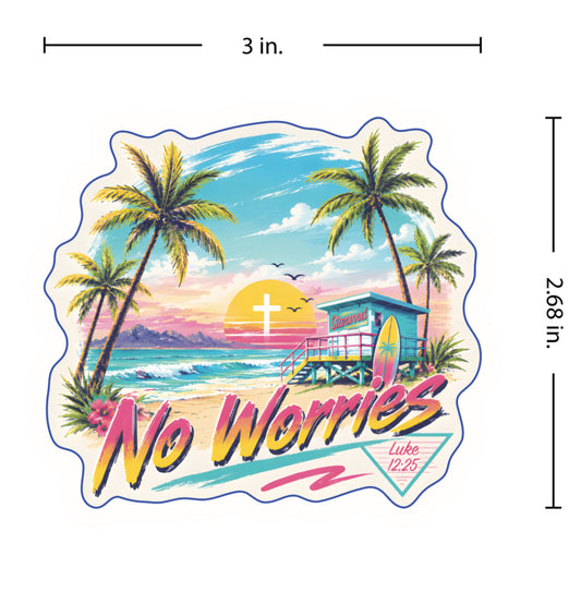 No Worries Stickers - Luke 12:25 ( 5 pack )